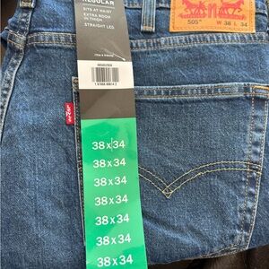 Levi's Men's 505 Jean Size 38x34 NWT